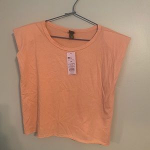 Pink Shoulder Pad Cropped Muscle Tank